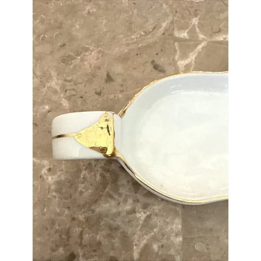 Antique Noritake Hand Painted Japan Porcelain Relish Dish Gold Trim M Mark